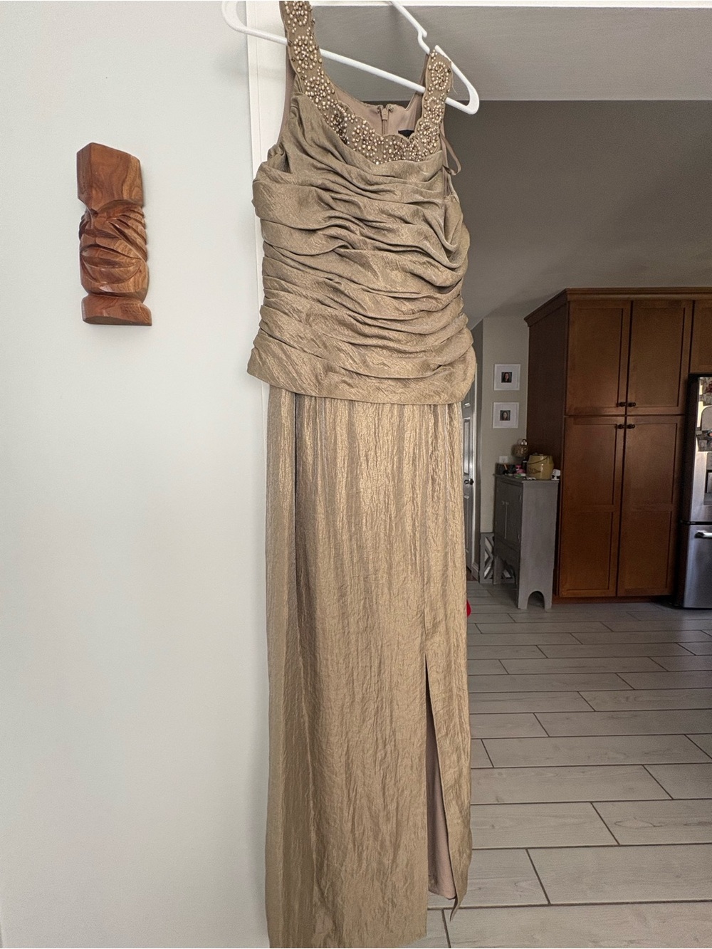 Cachet Gold Beaded Maxi Dress
